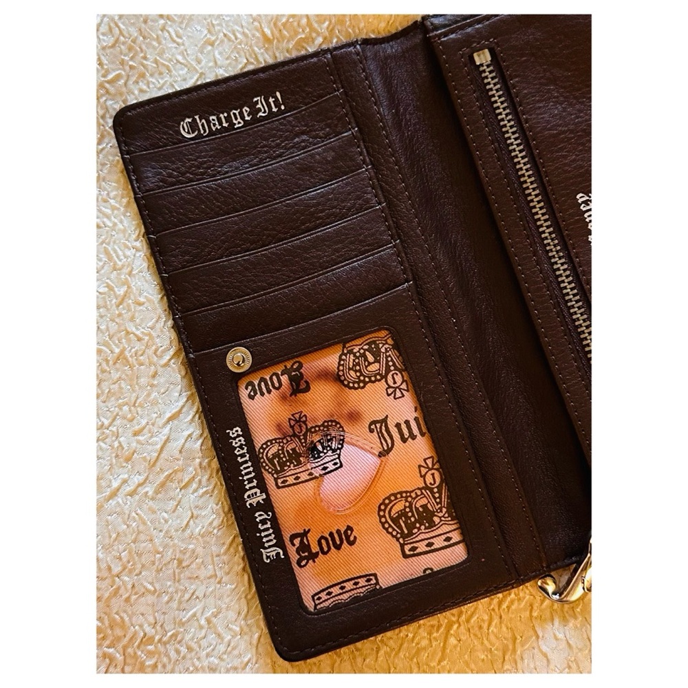 Vintage Juicy Couture Credit Card Wallet Y2K Pink Brown - Picture 6 of 9